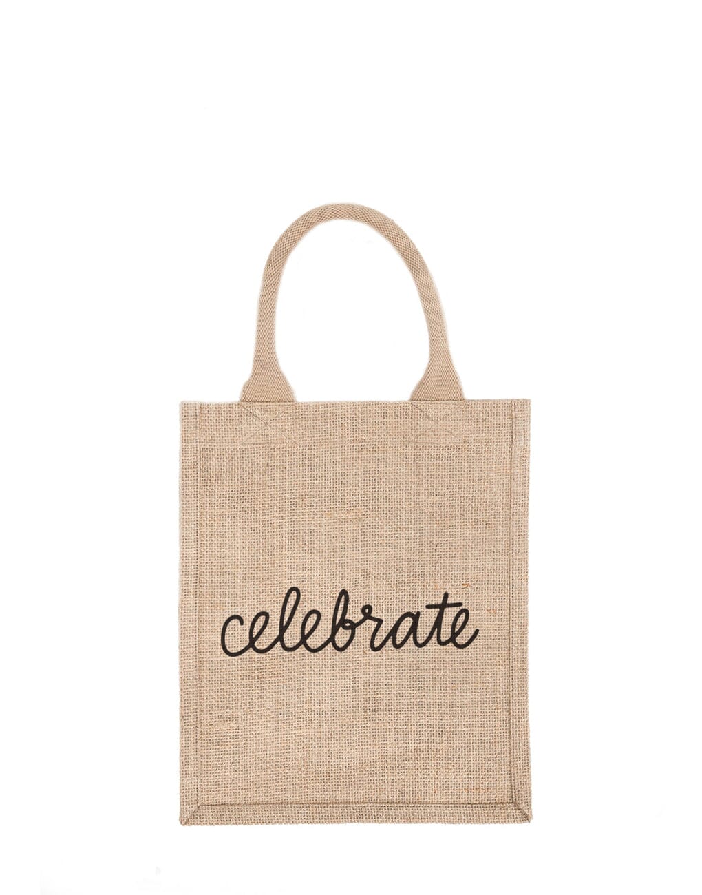 Medium Celebrate Reusable Gift Tote In Black Font | The Little Market